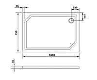GELCO SARA sprchová vanička z litého mramoru, obdélník 100x75cm, bílá (4)