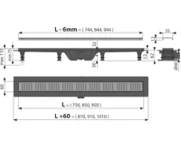 ALCAPLAST Podlahový žlab s okrajem pro perforovaný rošt, mosaz APZ10BLACK-850BRASS (1)