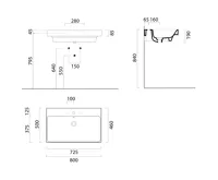 GSI NUBES keramické umyvadlo 80x50cm, broušená spodní hrana, bez otvoru, bílá ExtraGlaze (6)