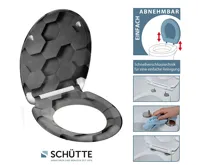 Schütte WC sedátko GREY HEXAGONS| Duroplast,  Duroplast, Soft Close (6)