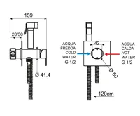 SAPHO Podomítková bidetová baterie se Stop sprškou, hranatá, chrom (2)