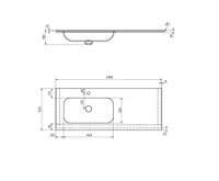 SAPHO ARUBA umyvadlo, Rockstone, 130x51,5cm, levé, bílá mat (8)