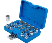 BGS Hlavice nástrčné  dvanáctihranné, 12,5 mm (1/2"), 8 - 24 mm, 16dílná sada (2)