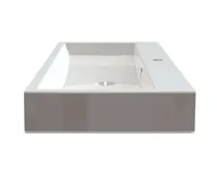 SAPHO ORINOKO umyvadlo, litý mramor, 100x42cm, bílá (4)