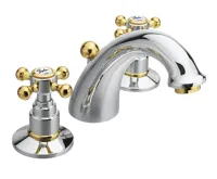 SAPHO ANTEA tříprvková umyvadlová baterie s výpustí, chrom/zlato