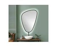 SAPHO ELENA zrcadlo s LED podsvícením 20W, 68x96cm, černá mat (1)