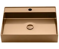 SAPHO AURUM nerezové nástěnné umyvadlo, 55x42cm, včetně výpusti, měď mat (4)