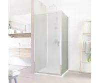 Lima pevný díl skleněný, 100x190 cm, sklo Point 6 mm, polorámový - chrom ALU