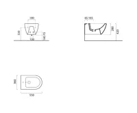 GSI PURA bidet závěsný, 36x55cm, tortora mat (3)