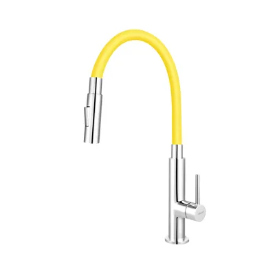 NOVASERVIS Dřezová stojánková baterie se žlutým ramenem a sprškou - 70730,0ZL