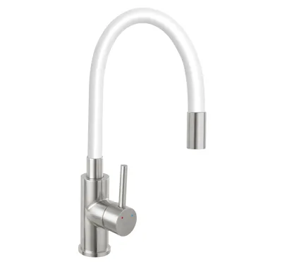 NOVASERVIS Dřezová stojánková baterie s flexi ramenem, bílá-nerez - 70710,4B