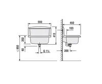 Víceúčelové umyvadlo Multiset 550 x 450 x 202 mm, s příslušenstvím, bílé, vysoce odolné (1)