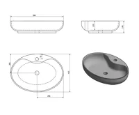 SAPHO MARIANA keramické umyvadlo na desku, 58x41,5cm, bílá (7)