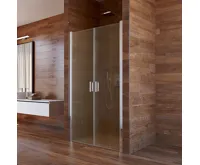 LIMA Sprchové dveře, dvoukřídlé, lítací, 95 cm, chrom ALU, sklo Point (2)