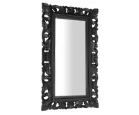 SAPHO SAMBLUNG zrcadlo ve vyřezávaném rámu 40x70cm, černá