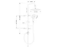 AQUALINE KERA sprchový sloup s napojením na baterii, chrom (7)