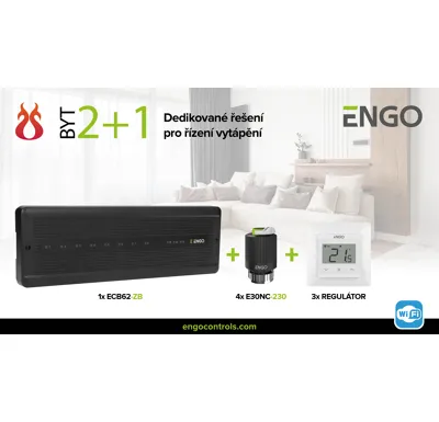 ENGO CONTROLS Komplet pro váš byt 2+1 WiFi, podlahové vytápění