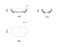 GSI PURA keramické umyvadlo na desku 60x37cm, cenere mat (4)