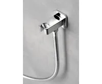 SAPHO Držák sprchy hranatý, pevný, s vyústěním, chrom (3)