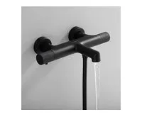 SAPHO SOLARIS nástěnná vanová termostatická baterie, černá mat (1)