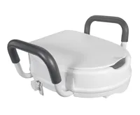 HomeLife Zvýšené sedátko na WC s poklopem a madly DELUXE BTM580