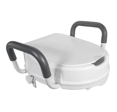 HomeLife Zvýšené sedátko na WC s poklopem a madly DELUXE BTM580