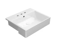 GSI KUBE X keramické umyvadlo polozápustné 55x47cm, 3 otvory, bílá ExtraGlaze GSI KUBE X keramické umyvadlo polozápustné 55x47cm, 3 otvory, bílá ExtraGlaze