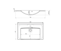 SAPHO MARIA umyvadlo, litý mramor, 75x46cm, bílá (4)