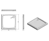 GELCO DIONA sprchová vanička z litého mramoru, čtverec 90x90x7,5cm, bílá (8)