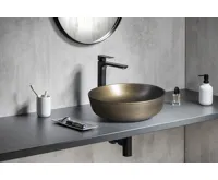 SAPHO PRIORI keramické umyvadlo na desku, Ø 41,5cm, bronz (8)