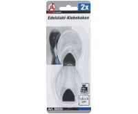 BGS Háčky nerezové 3,5x5 cm, samolepící, 2 ks (2)