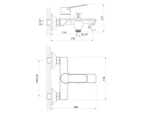 AQUALINE SINTRA nástěnná vanová baterie, chrom (2)