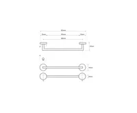 SAPHO X-STEEL držák ručníků 600mm, nerez mat (2)