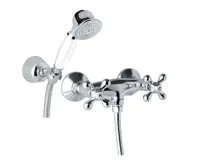 Sprchová nástěnná baterie, Retro Viktorie, 100 mm, s příslušenstvím, chrom Sprchová nástěnná baterie, Retro Viktorie, 100 mm, s příslušenstvím, chrom