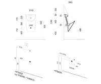 GSI COMMUNITY urinál se zakrytým přívodem vody s otvory pro víko, Rimless, 31x65cm, černá mat (2)