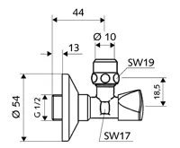 Schell Sanland rohový ventil 1/2"x 3/8", regulační, chrom (1)