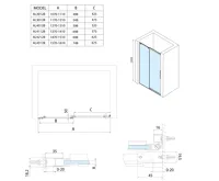 POLYSAN ALTIS BLACK posuvné dveře 1470-1510mm, výška 2000mm, čiré sklo (6)