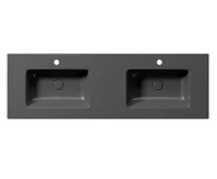 GSI PURA keramické dvojumyvadlo Slim 142x46cm, černá mat (3)