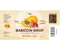 Nature NoTea s.r.o. Babiččin sirup - Meruňka & Grep 0.5l (1)