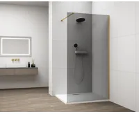 POLYSAN ESCA GOLD MATT jednodílná sprchová zástěna k instalaci ke stěně, kouřové sklo, 1200 mm