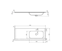 SAPHO ARUBA umyvadlo, Rockstone, 140x51,5cm, pravé, bílá mat (8)