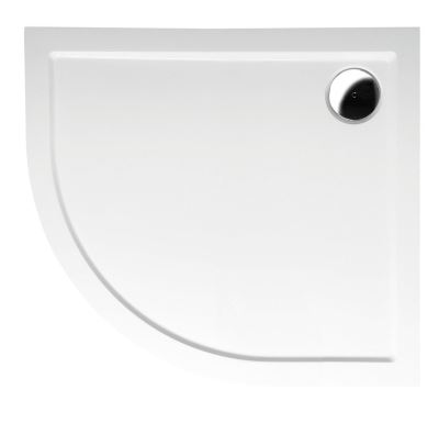 POLYSAN RENA R sprchová vanička z litého mramoru, čtvrtkruh 90x80cm, R550, pravá, bílá