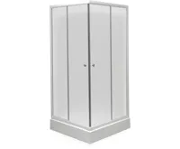 Sprchový kout čtvercový 90x90x185 cm - bílý - sklo - grape