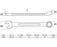 BGS Klíč očkoplochý 10 mm,15° vyhnutý, DIN 3113A , chrom vanadium (1)