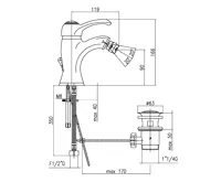 SAPHO KIRKÉ stojánková bidetová baterie s výpustí, zlato (2)