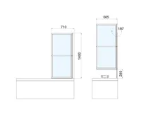 POLYSAN KAGERA vanová zástěna s pneumatickým zdvihem, š. 710mm, černá mat, čiré sklo (4)