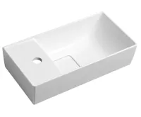 SAPHO MAXX umývátko se záklopem 47x24cm, litý mramor, levé, bílá