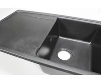 GRANISIL CORTES 755.0 Granitový dřez s odkapem, černý (5)