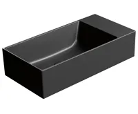 GSI KUBE X keramické umývátko 50x25cm, bez otvoru, pravé/levé, černá mat