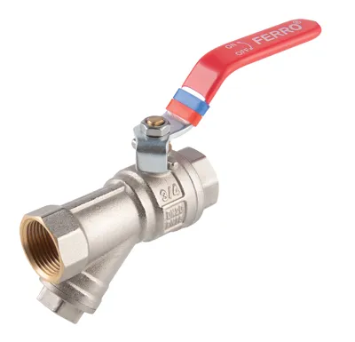 Kulový kohout voda páka s filtrem DN 20 - 3/4" filtrball JY509/20